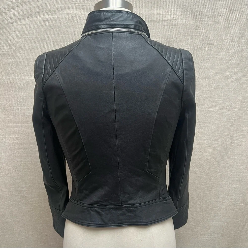 HanHou Queen Sheep Skin Leather Moto Style Jacket - Picture 6 of 15